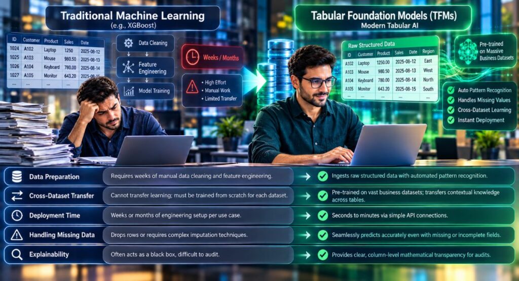 the-evolution-from-traditional-ml-to-tabular-foundation-models-tfms